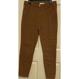 Judy Blue Jeans Women 32” Slim Fit Straight Leg Brown High Rise Stretch Denin
